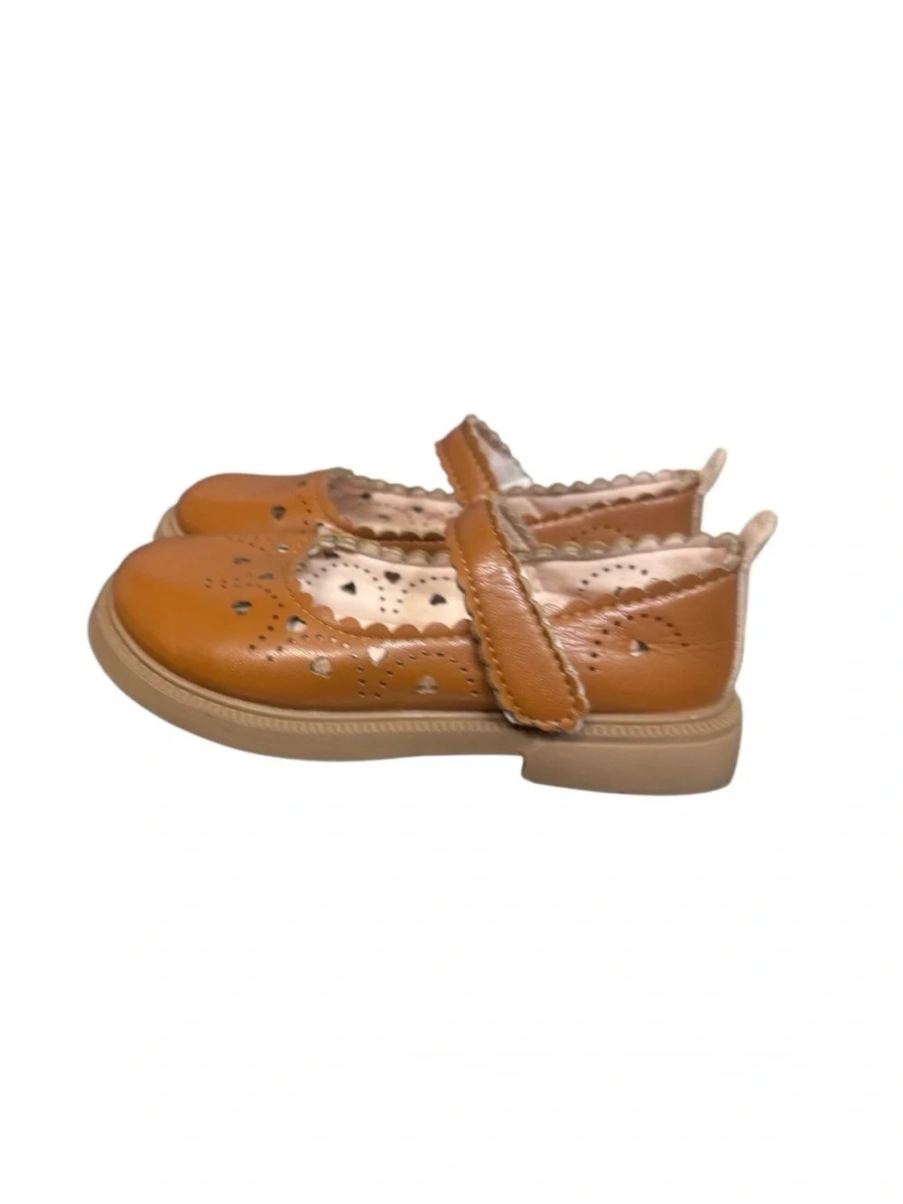 MYA Fashion FROM Marie Nicole heart cut brown Mary Jane dress shoes size 30 12
